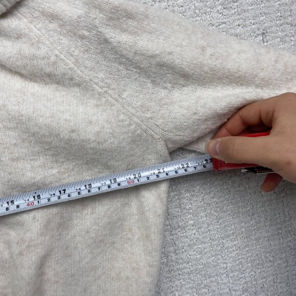 H&M Beige / Off White Off The Shoulder Wool Blend Knit Chumky Sweater Size M - Picture 9 of 16